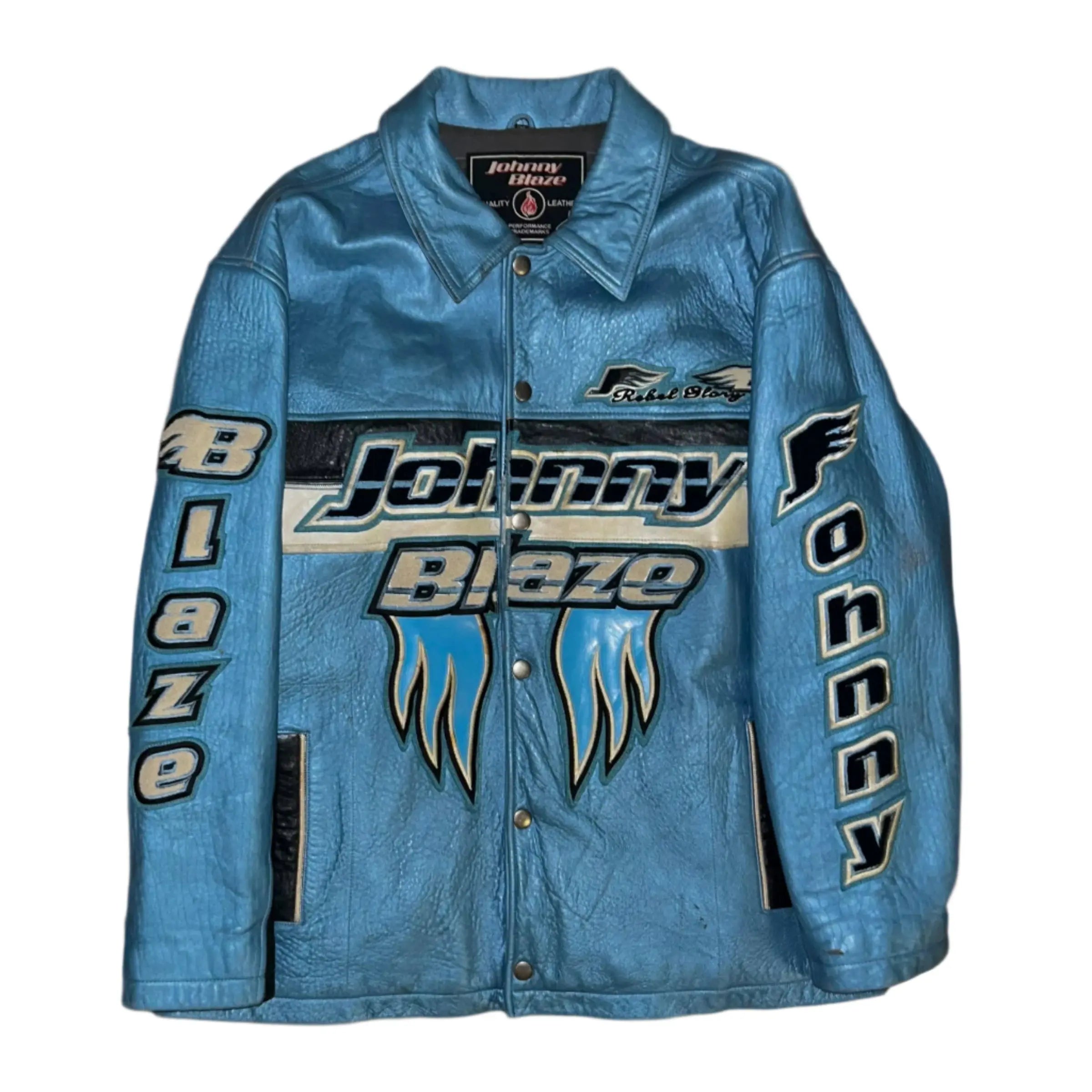 Johnny Blaze Leather Jacket Racing Worn by Jake La Furia - No