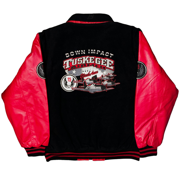 Bomber Down Impact doubleface Varsity Wool and Leather Hip-Hop Vintage XL