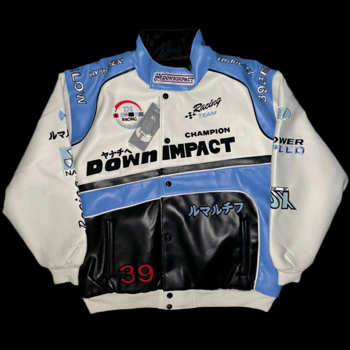 Leather jacket Down Impact Vintage Racing Double Face  (XL)