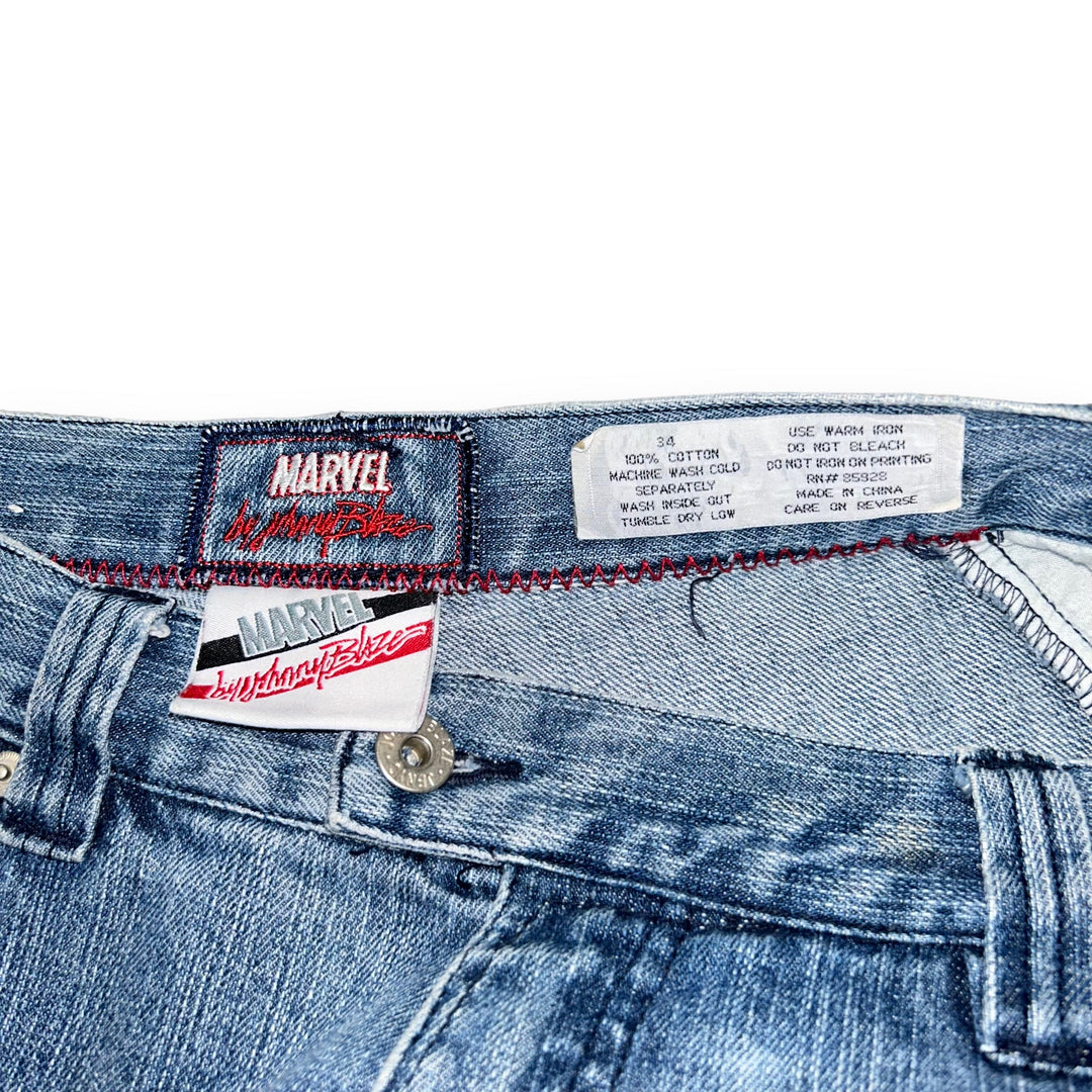 Baggy Jeans Johnny Blaze Spider-Man Marvel Vintage  (34 USA  L) - NOLIMITOGSTYLES-NO LIMIT OG STYLES