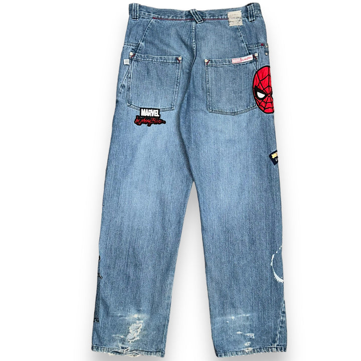 Baggy Jeans Johnny Blaze Spider-Man Marvel Vintage  (34 USA  L) - NOLIMITOGSTYLES-NO LIMIT OG STYLES