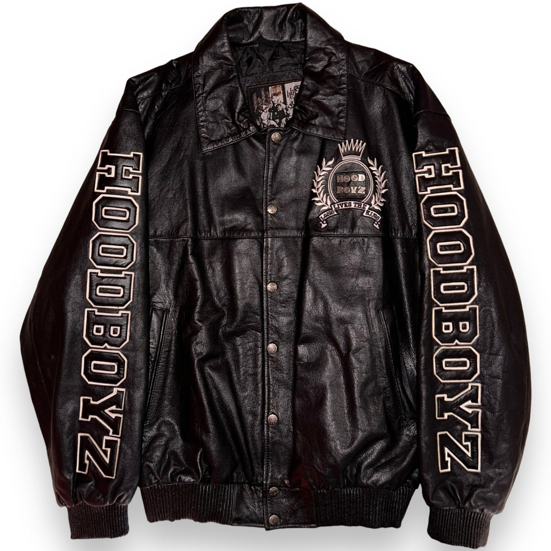 Leather Jacket Hood Boyz  (XL)