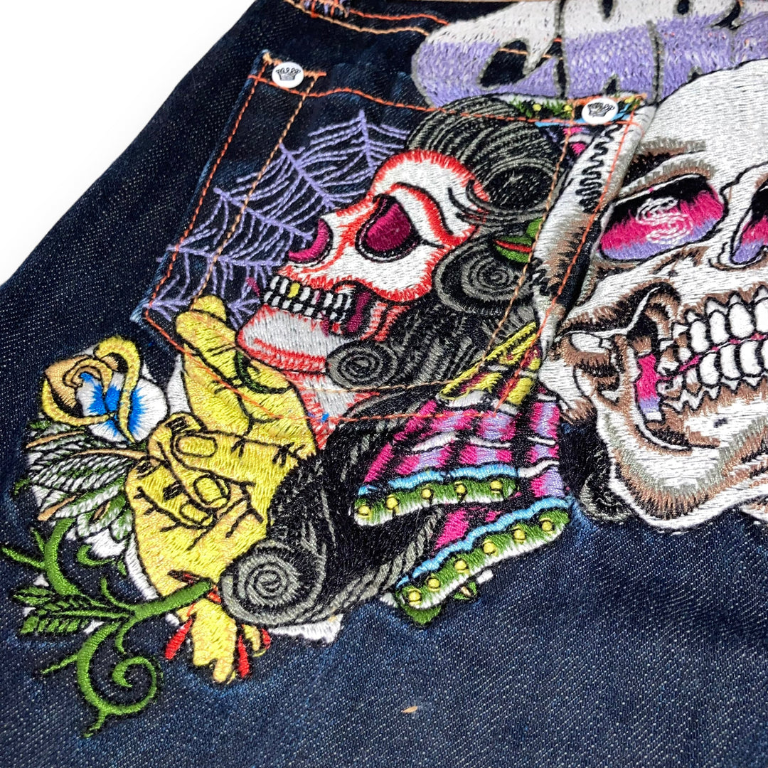 Baggy jeans Christian Audighier Ed Hardy  (26 USA  XS ) - NOLIMITOGSTYLES-NO LIMIT OG STYLES