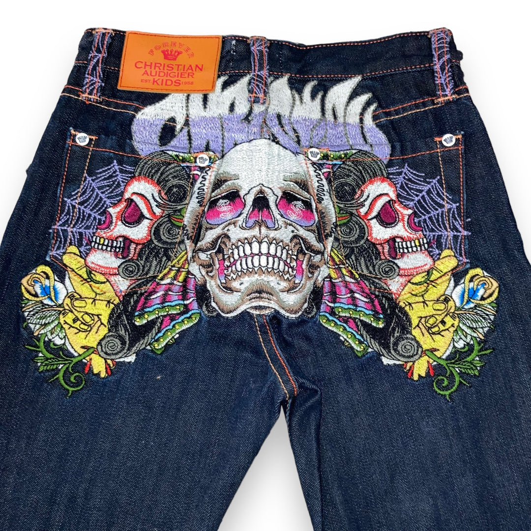 Baggy jeans Christian Audighier Ed Hardy  (26 USA  XS ) - NOLIMITOGSTYLES-NO LIMIT OG STYLES