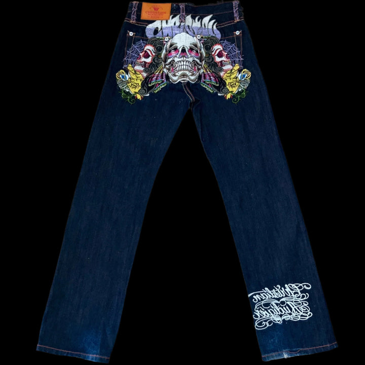 Baggy jeans Christian Audighier Ed Hardy  (26 USA  XS ) - NOLIMITOGSTYLES-NO LIMIT OG STYLES