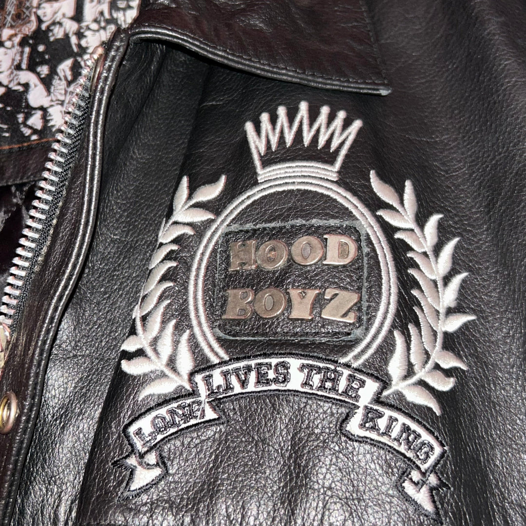 Leather Jacket Hood Boyz  (XL)