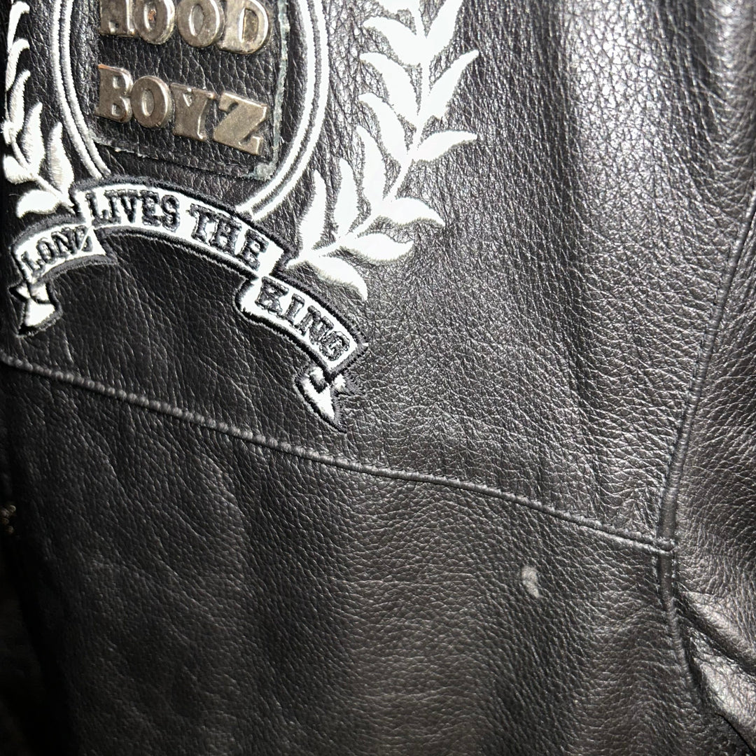 Leather Jacket Hood Boyz  (XL)