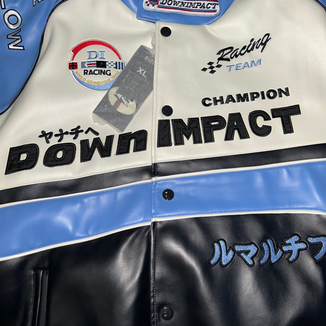 Leather jacket Down Impact Vintage Racing Double Face  (XL)