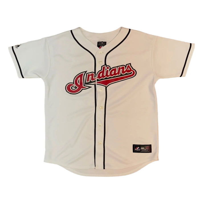 Front Side of Majestic Cleveland Indians MLB Jersey with 