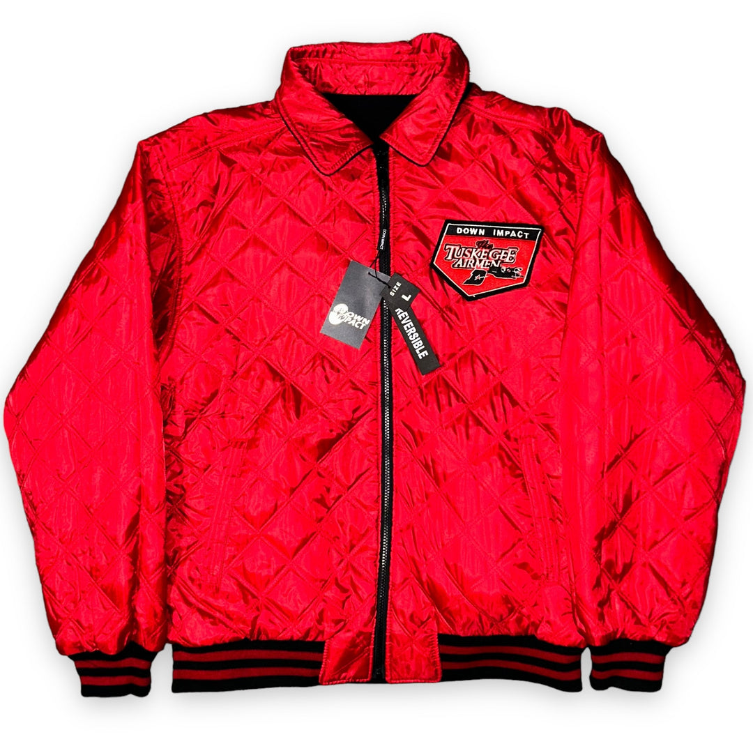 Bomber Down Impact doubleface in pelle e lana Hip-Hop Vintage (L e XL) - oldstyleclothing